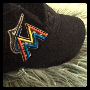 Adjustable Black Miami Marlins Hat